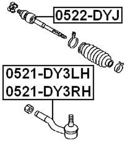 نهاية قضيب ربط التوجيه الأيسر فبراير 0521-DY3LH Oem D350-32-290 in Saudi Arabia