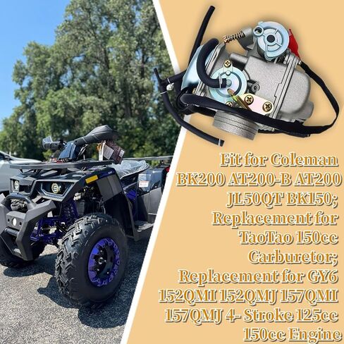 طقم ضبط المكربن، مكربن ​​لكولمان BK200 AT200-B AT200 JL50QT BK150، بديل لمحرك Go Kart 150cc 125cc، بديل لـ TaoTao 150cc مع فلتر هواء in Kuwait
