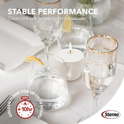 Sterno 72-Pack Votive Candles Bulk Pack - Long Lasting Tea Lights, Burns Up to 10 Hours - Unscented White Votive Candles for Indoors or Outdoors - Use as Party Decor or Centerpiece Table Decorations in Kuwait