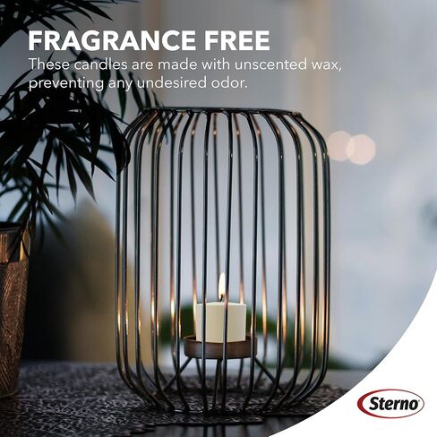 Sterno 72-Pack Votive Candles Bulk Pack - Long Lasting Tea Lights, Burns Up to 10 Hours - Unscented White Votive Candles for Indoors or Outdoors - Use as Party Decor or Centerpiece Table Decorations in Kuwait