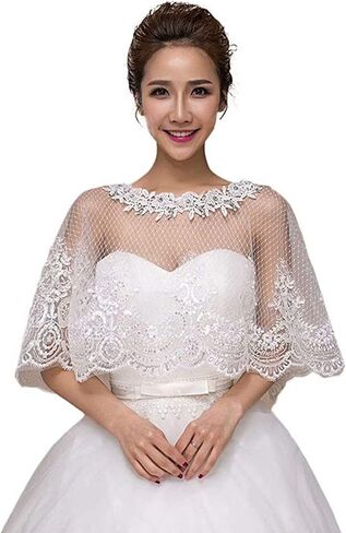 Mesyo الدانتيل كيب الزفاف التفاف تتغاضى المرأة شال الزفاف بوليرو التستر in Kuwait