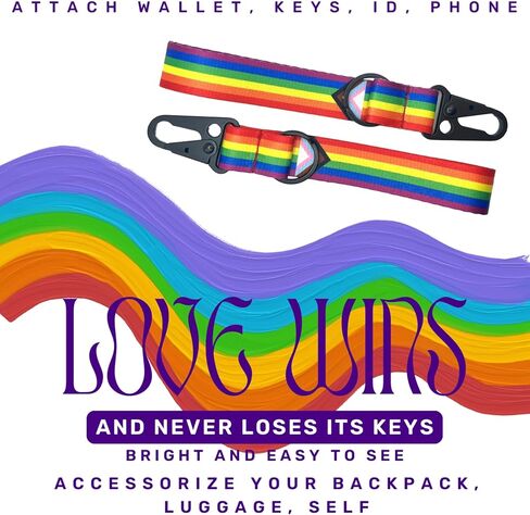 سلسلة مفاتيح رينبو برايد بحزام معصم مع حلقة مفاتيح، مجموعة من 2 in Kuwait