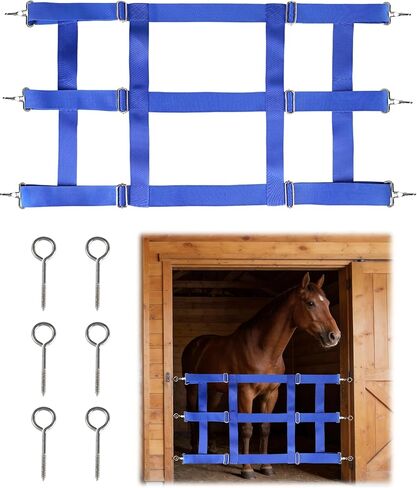 Harrison Howard Adjustable Stall Guard for Horses Poly 3-Slat Stall Guards for Horse Barns Black in Kuwait