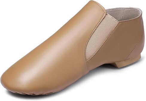 Dynadans Unisex Leather Upper Slip-on Jazz Shoe with Elastics for Women and Men's Dance Shoes in Saudi Arabia