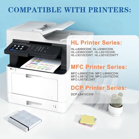 خراطيش حبر TN431 TN-431 مكونة من 4 عبوات متوافقة مع حبر Brother TN431 TN 431 TN-431 المتوافقة مع Brother MFC-L8900CDW HL-L8360CDW HL-L8260CDW MFC-L8905CDW MFC-L8610CDW HL-L8360CDWT، مجموعة من 4 ألوان in Kuwait