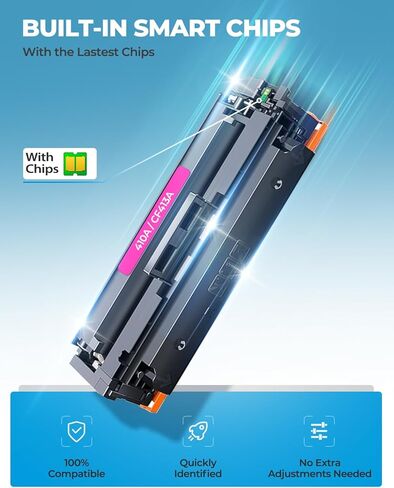4-Pack 410A Toner Cartridge Set (with Chip) Compatible for HP 410A 410 CF410A Toner Work for Color Laser Jet Pro MFP M477fnw M477fdw Pro M452dn M452nw M452dw Printer (Black, Cyan, Magenta, Yellow) in Kuwait