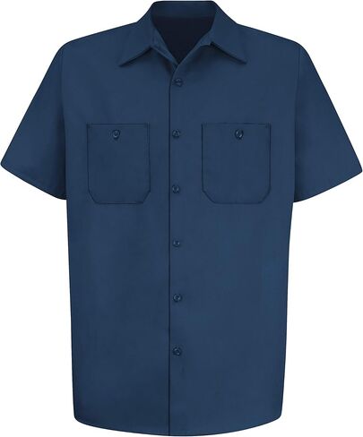 Red Kap Men's Wrinkle-Resistant Cotton Work Shirt, Navy, Short Sleeve X-Large in Saudi Arabia