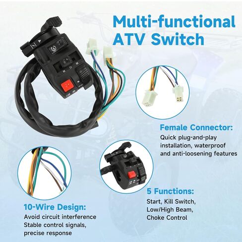 Complete Wiring Harness Kit Compatible with GY6 150cc Engine 152QMI 157QMJ TaoTao Coolster ATV 4-Stroke Dune Buggy Scooter Performance Parts Starter Relay Solenoid Regulator Ignition Coil CDI in Kuwait