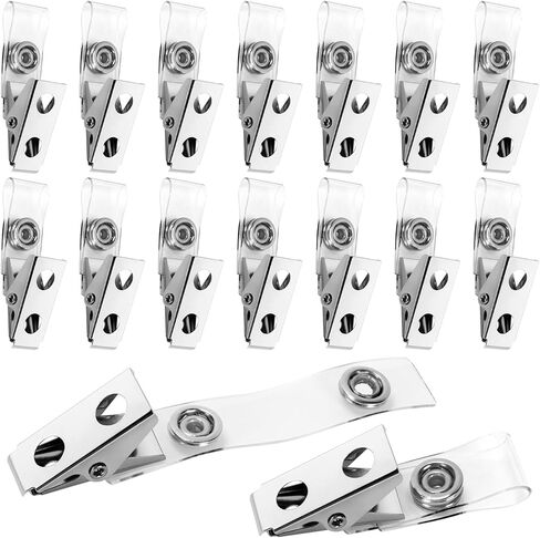 100 قطعة من مشابك الشارات المعدنية الممتازة مع أشرطة PCV شفافة، لبطاقات الهوية، وحاملي الشارات، وبطاقات الأسماء، وشارات العمل in Kuwait