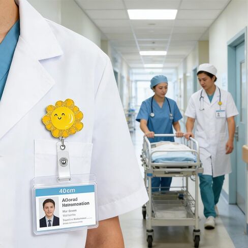 قطعتان من بكرة شارة التمريض اللطيفة والمضحكة القابلة للسحب مع مشبك آمن، مجموعة بكرة شارة التمريض لهدايا RN LPN CNA MA ER العاملة والمعلمة والممرضة in Kuwait