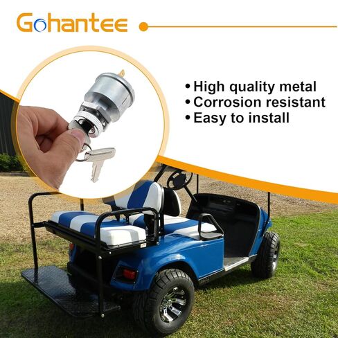 gohantee 17421G1 Ignition Switch Replacement for EZGO EZ-GO Electric Golf Cart, Ignition Key Switch with 2 Terminals Prongs Replace 17137P1, 17063G1 in Saudi Arabia