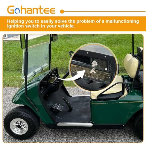 gohantee 17421G1 Ignition Switch Replacement for EZGO EZ-GO Electric Golf Cart, Ignition Key Switch with 2 Terminals Prongs Replace 17137P1, 17063G1 in Saudi Arabia