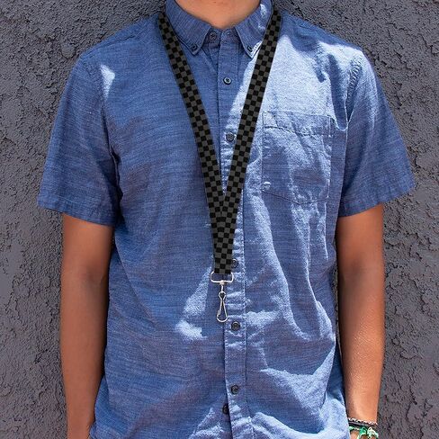 Buckle-Down Lanyard - 1.0" - Checker Black/gray Accessory in Saudi Arabia