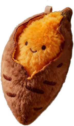 سلسلة مفاتيح من القطيفة على شكل بطاطا حلوة، حلية طعام محشوة لطيفة، ملحق حقيبة مع قلادة، تصميم كاواي in Kuwait