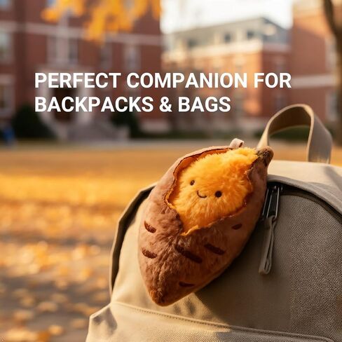 سلسلة مفاتيح من القطيفة على شكل بطاطا حلوة، حلية طعام محشوة لطيفة، ملحق حقيبة مع قلادة، تصميم كاواي in Kuwait