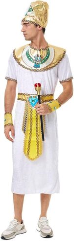 Egyptian Pharaoh Costume For Men Egypt Faraon King Toga Halloween Cosplay King Tut Outfit Accssaries Adult in Kuwait