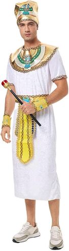 Egyptian Pharaoh Costume For Men Egypt Faraon King Toga Halloween Cosplay King Tut Outfit Accssaries Adult in Kuwait