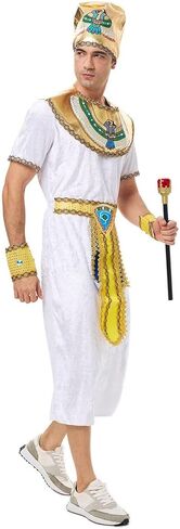Egyptian Pharaoh Costume For Men Egypt Faraon King Toga Halloween Cosplay King Tut Outfit Accssaries Adult in Kuwait