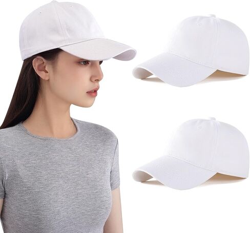 2PCS Unisex Baseball Cap Washed Cotton Adjustable Trucker Hats for Men Women Golf Girl Dad Ball Ladies Ponytail in Kuwait