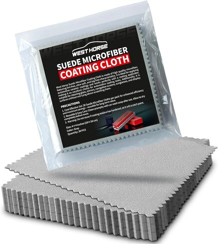30 Count Suede Cloths for Applying and Leveling Coatings, Scratch-Free, Ultra Absorbent Microfiber for Ceramic Coating Application, Grey in Kuwait