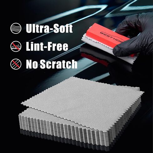 30 Count Suede Cloths for Applying and Leveling Coatings, Scratch-Free, Ultra Absorbent Microfiber for Ceramic Coating Application, Grey in Kuwait