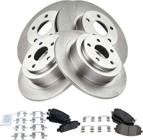 TRQ Front and Rear Brake Pad and Rotor Set Ceramic Compatible with 2000-2007 Volkswagen Beetle 2000-2006 Golf 2000-2004 Jetta in Saudi Arabia