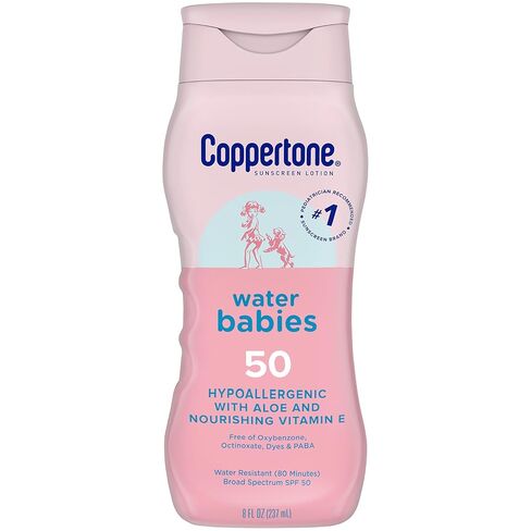 Coppertone WaterBabies SPF 50 Baby Sunscreen Lotion, Water Resistant Sunscreen for Babies, 8 Fl Oz in Kuwait
