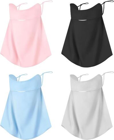 4 Pcs UV Sun Protection Face Mask with Neck Coverage Neck Gaiter Scarf UPF50+ Face Shield Breathable Cooling Design for Summer Outdoor Activities in Kuwait