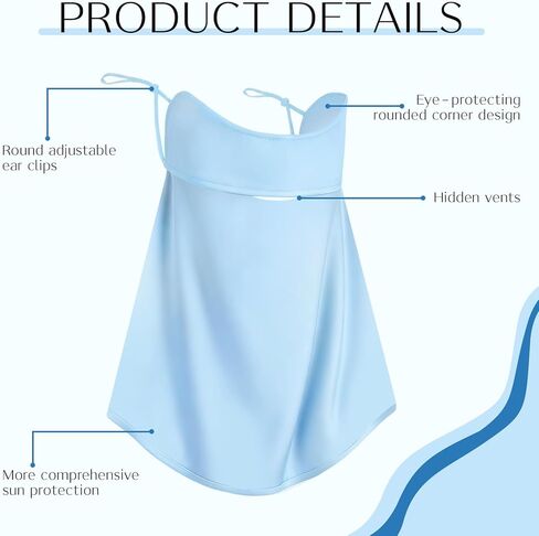 4 Pcs UV Sun Protection Face Mask with Neck Coverage Neck Gaiter Scarf UPF50+ Face Shield Breathable Cooling Design for Summer Outdoor Activities in Kuwait
