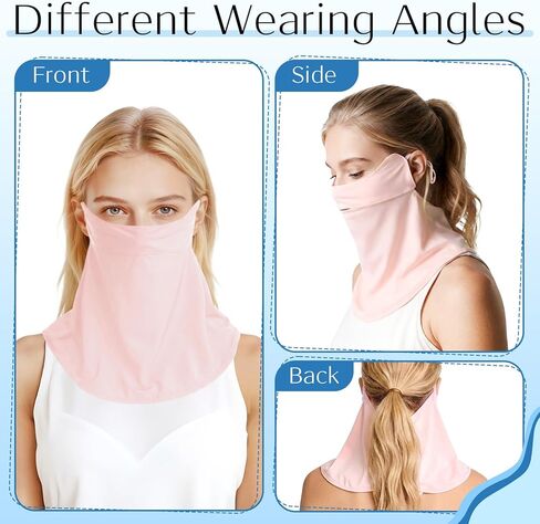 4 Pcs UV Sun Protection Face Mask with Neck Coverage Neck Gaiter Scarf UPF50+ Face Shield Breathable Cooling Design for Summer Outdoor Activities in Kuwait