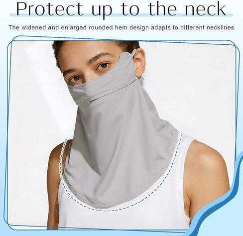 4 Pcs UV Sun Protection Face Mask with Neck Coverage Neck Gaiter Scarf UPF50+ Face Shield Breathable Cooling Design for Summer Outdoor Activities in Kuwait