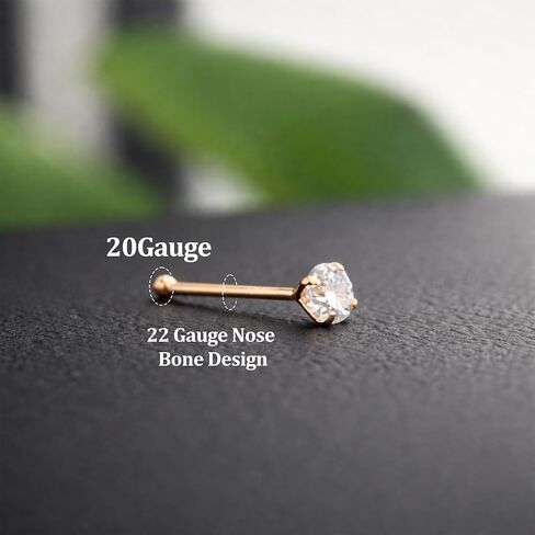 2mm Yellow Color CZ Stone Nose Bone Piercing Stud | Solid Gold 14k Micro Tiny Jewelry for Nostril and Cartilage in Kuwait