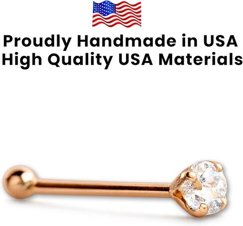 2mm Yellow Color CZ Stone Nose Bone Piercing Stud | Solid Gold 14k Micro Tiny Jewelry for Nostril and Cartilage in Kuwait