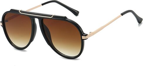 Onrtry Oversized Aviator Sunglasses for Women Men 70s Retro Gold Metal Sun Glasses Big Frame Shades in Kuwait