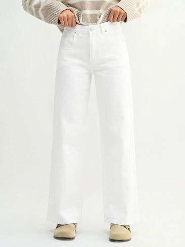 EMMIOL 047 Mid Rise Straight Leg Womens Baggy Jeans, Y2K Boyfriend Wide Leg Cute Trendy Loose Fit Denim Pants Stretch in Kuwait