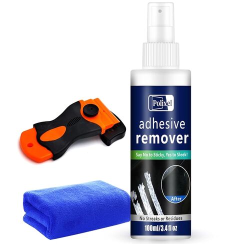 Adhesive Remover Spray - Quickly Removes Stickers, Glue, Tape, Decals, Label & Sticky Residue Safe on Car Windows, Bumpers, Home & Boats Non-Damaging Formula - 3.4oz/100ml in Kuwait