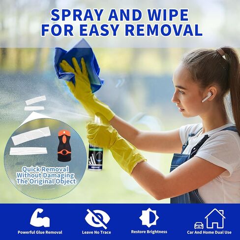 Adhesive Remover Spray - Quickly Removes Stickers, Glue, Tape, Decals, Label & Sticky Residue Safe on Car Windows, Bumpers, Home & Boats Non-Damaging Formula - 3.4oz/100ml in Kuwait