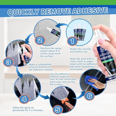Adhesive Remover Spray - Quickly Removes Stickers, Glue, Tape, Decals, Label & Sticky Residue Safe on Car Windows, Bumpers, Home & Boats Non-Damaging Formula - 3.4oz/100ml in Kuwait