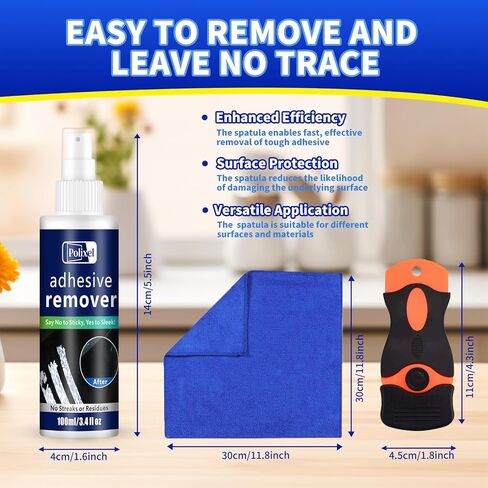 Adhesive Remover Spray - Quickly Removes Stickers, Glue, Tape, Decals, Label & Sticky Residue Safe on Car Windows, Bumpers, Home & Boats Non-Damaging Formula - 3.4oz/100ml in Kuwait
