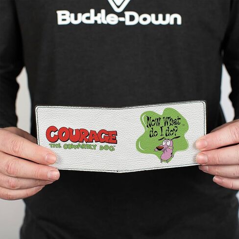 Buckle-Down Courage the Cowardly Dog Wallet, Bifold, Courage the Cowardly Dog Now What Do It Do? Title Pose, Vegan Leather in Saudi Arabia