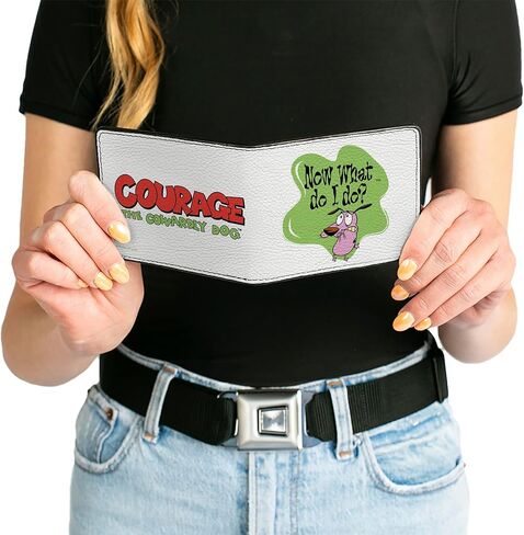 Buckle-Down Courage the Cowardly Dog Wallet, Bifold, Courage the Cowardly Dog Now What Do It Do? Title Pose, Vegan Leather in Saudi Arabia