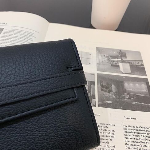 Women Multi Color Leather Turn Lock Leather Bifold Long Wallet Integrated Coin Compartment Clutch Bag(Black) in Saudi Arabia