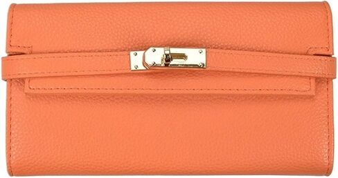 Women Multi Color Leather Turn Lock Leather Bifold Long Wallet Integrated Coin Compartment Clutch Bag(Black) in Saudi Arabia