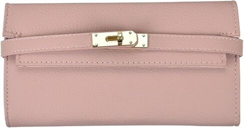 Women Multi Color Leather Turn Lock Leather Bifold Long Wallet Integrated Coin Compartment Clutch Bag(Black) in Saudi Arabia
