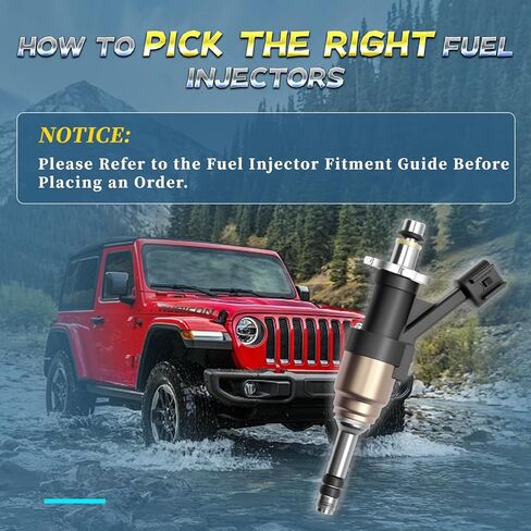 FJ1217 Fuel Injector Set of 8 - Compatible with 2014-2018 Chevy Silverado 1500/2500 5.3L V8 & 4.3L V6, GMC Sierra 1500 5.3L V8 & 4.3L V6 - Replaces 12668390 12672368 0507307218 in Kuwait