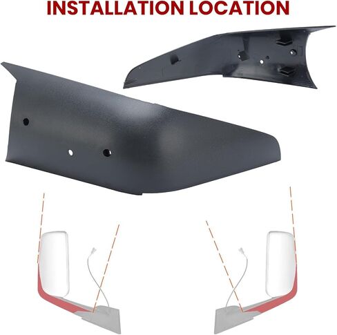 Door Mirror Arm Cover Shell Housing Black For Freightliner Cascadia 2018 2019 2020 2021 2022 2023 2024 (Pair) in Kuwait
