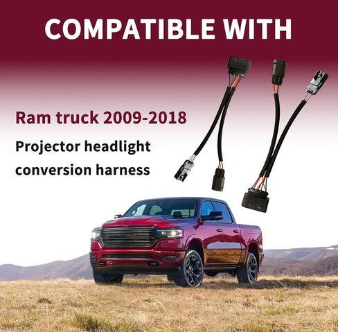 New Upgraded Conversion Harnesses Quad Housing to Projector Headlight Fits for 2009-2018 Dodge Ram,2Pcs in Saudi Arabia