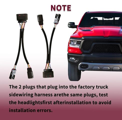 New Upgraded Conversion Harnesses Quad Housing to Projector Headlight Fits for 2009-2018 Dodge Ram,2Pcs in Saudi Arabia