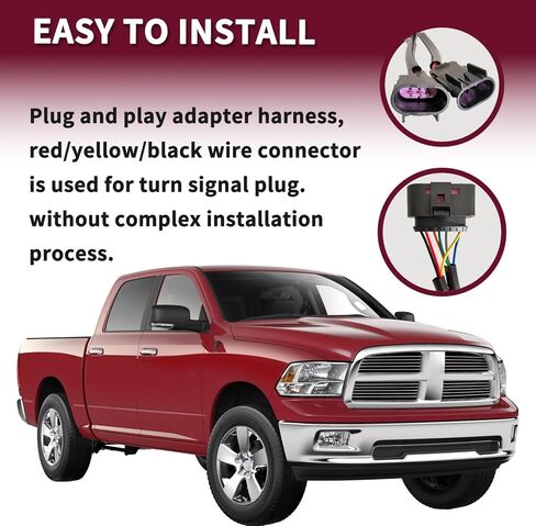 New Upgraded Conversion Harnesses Quad Housing to Projector Headlight Fits for 2009-2018 Dodge Ram,2Pcs in Saudi Arabia