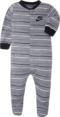 NIKE Children's Apparel Baby Graphic Footed Coverall, White/Red Stripe, 6M in Saudi Arabia